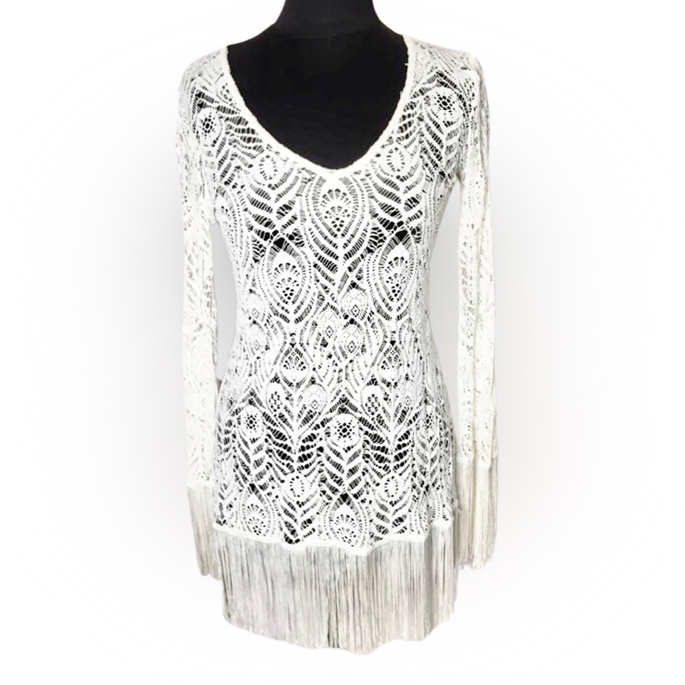 Inca Bohemian Lace Fringe Dress Swimsuit Coverup